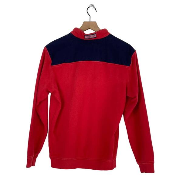 Vineyard Vines Quarter Zip Shep Shirt Men's Size XS Red Navy Color Block Preppy - Picture 3 of 12